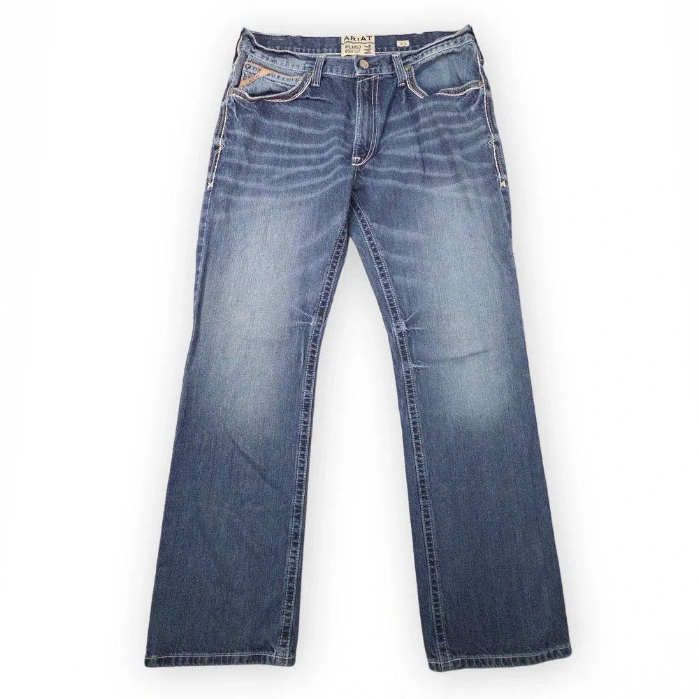 Ariat M4 Coltrane Jeans Mens 36x34 Blue Durango Relaxed Boot Cut Western Cowboy